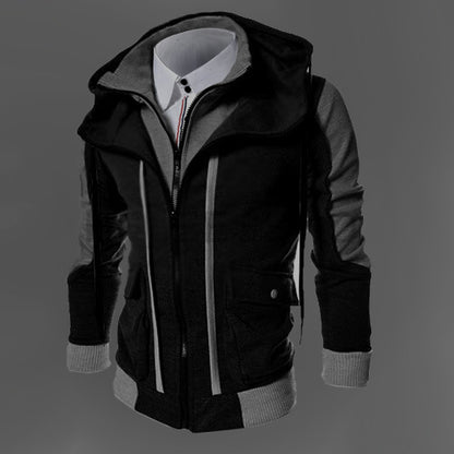 Cárdigan de algodón con capucha para hombre Loom & Soul – Chaqueta con cremallera de corte ajustado para primavera
