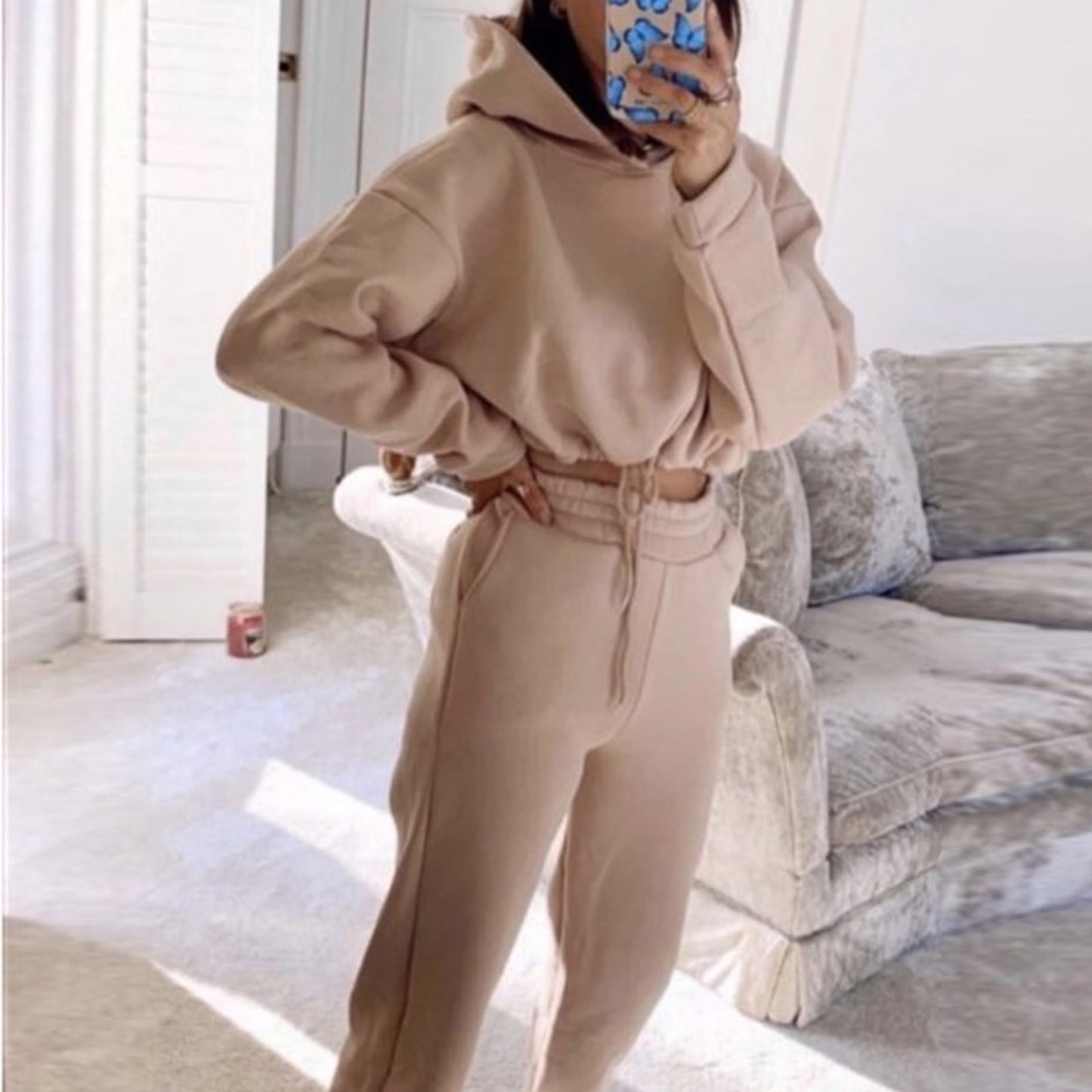 Survêtement 2 pièces femme Loom & Soul – Sweat à capuche manches longues et pantalon, ensemble de sport décontracté