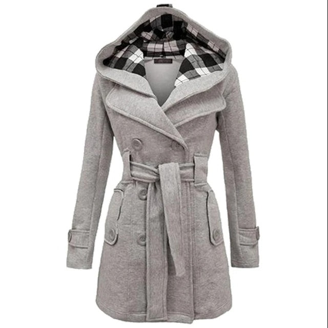 Abrigo de invierno Loom & Soul para mujer – Chaqueta larga con capucha, cálida y gruesa