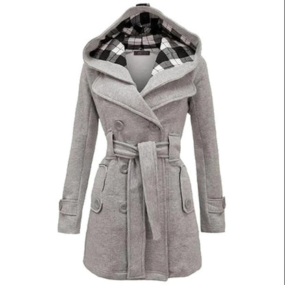 Abrigo de invierno Loom & Soul para mujer – Chaqueta larga con capucha, cálida y gruesa