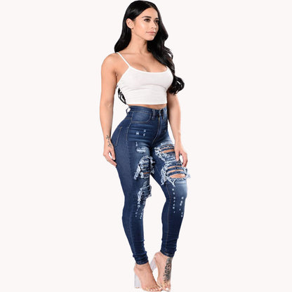 Loom & Soul™ Jean déchiré pour femme – Jean délavé taille haute pour un style urbain sans effort