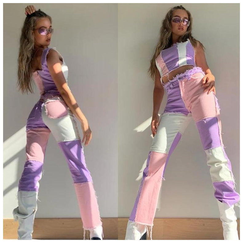 Loom & Soul™ Jeans de pernera recta con dobladillo sin rematar – Vaqueros elásticos de talle alto para mujer
