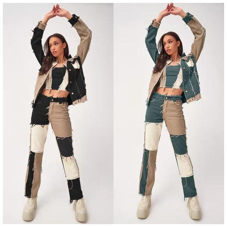 Loom & Soul™ Jeans de pernera recta con dobladillo sin rematar – Vaqueros elásticos de talle alto para mujer