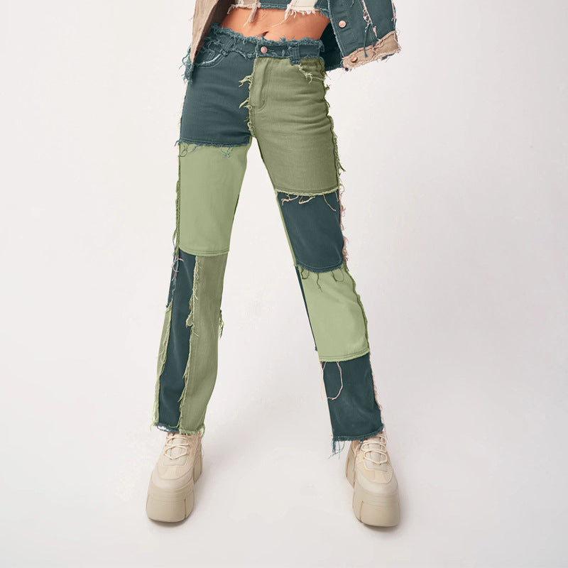 Loom & Soul™ Jeans de pernera recta con dobladillo sin rematar – Vaqueros elásticos de talle alto para mujer