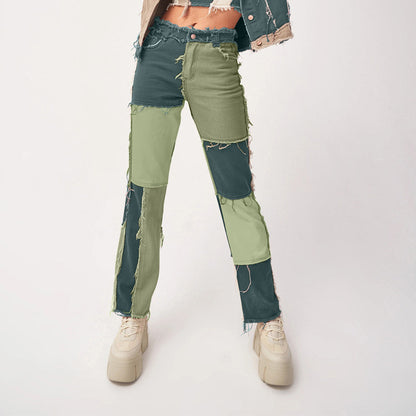 Loom & Soul™ Jeans de pernera recta con dobladillo sin rematar – Vaqueros elásticos de talle alto para mujer