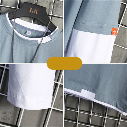 Camiseta de manga larga con cuello redondo para hombre – Capa base informal de corte holgado