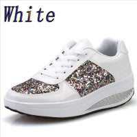Zapatillas Altas con Lentejuelas Loom & Soul™ para Mujer – Zapatos Vulcanizados de Lona y Cuero con Tira Trasera