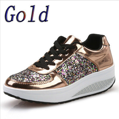 Zapatillas Altas con Lentejuelas Loom & Soul™ para Mujer – Zapatos Vulcanizados de Lona y Cuero con Tira Trasera