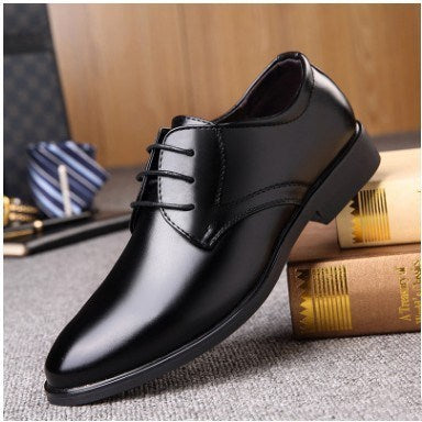 Zapatos de hombre con punta Loom & Soul™ – Estilo clásico de cuero con cordones, forro transpirable y suela de goma