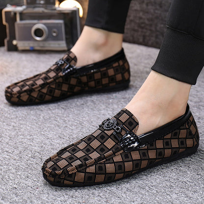 Zapatos de conducir casuales sin cordones para hombre Loom & Soul – Mocasines ligeros con diseño de celosía, tacón plano y ajuste de boca poco profunda