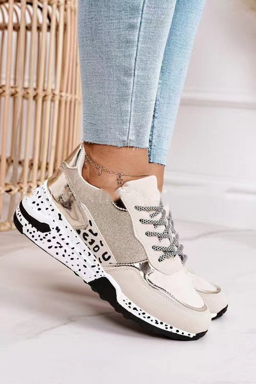 Zapatillas deportivas de plataforma Loom & Soul™ con cordones para mujer – Zapatos deportivos de color a juego de ante con cuña cómoda