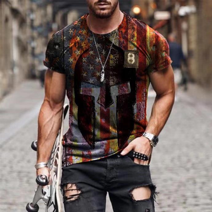 Camiseta Vintage de la Bandera de EE. UU. para Hombre – Camiseta Streetwear Ajustada
