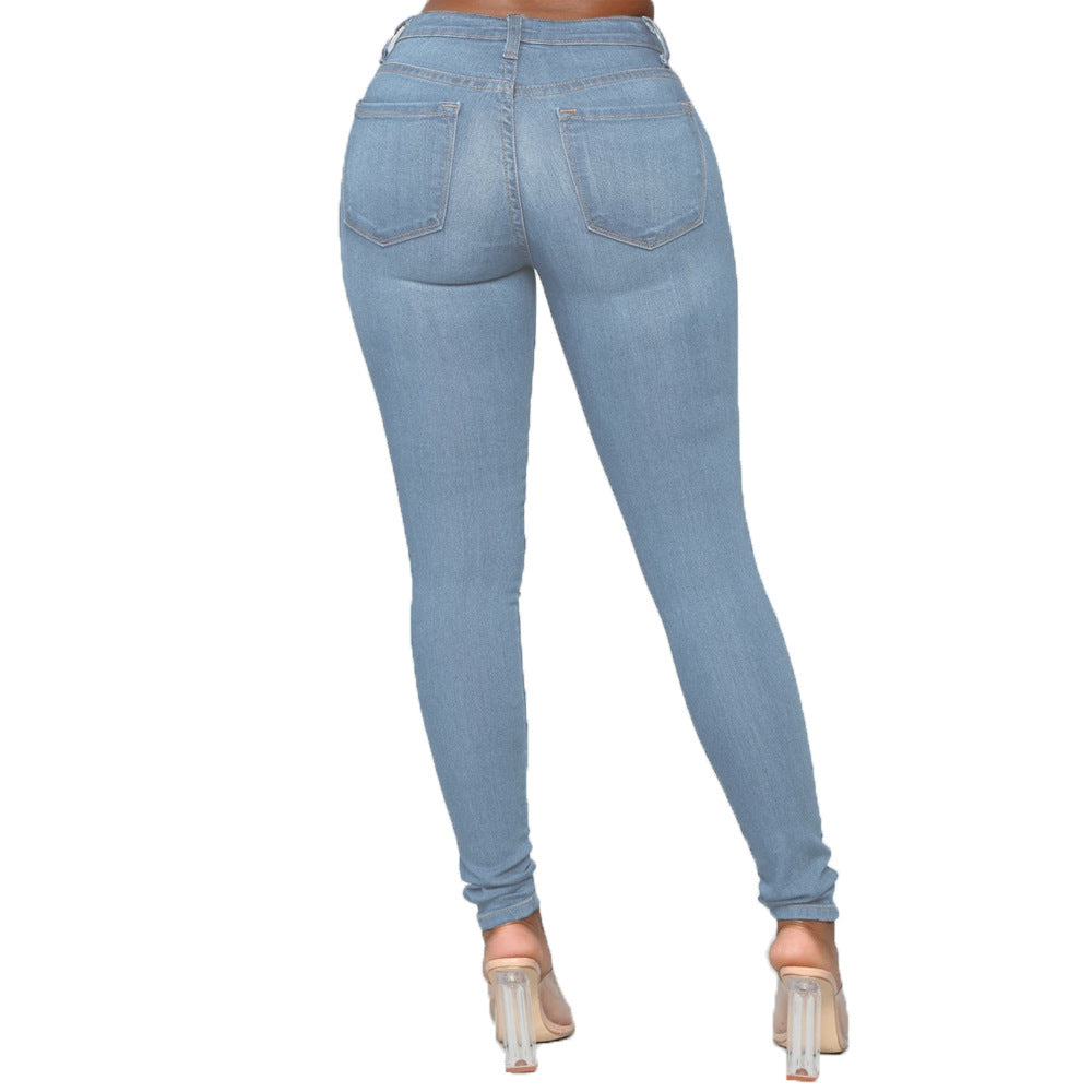 Loom & Soul Jeans Skinny Europeos para Mujer – Pantalones de Mezclilla Elásticos Lavados
