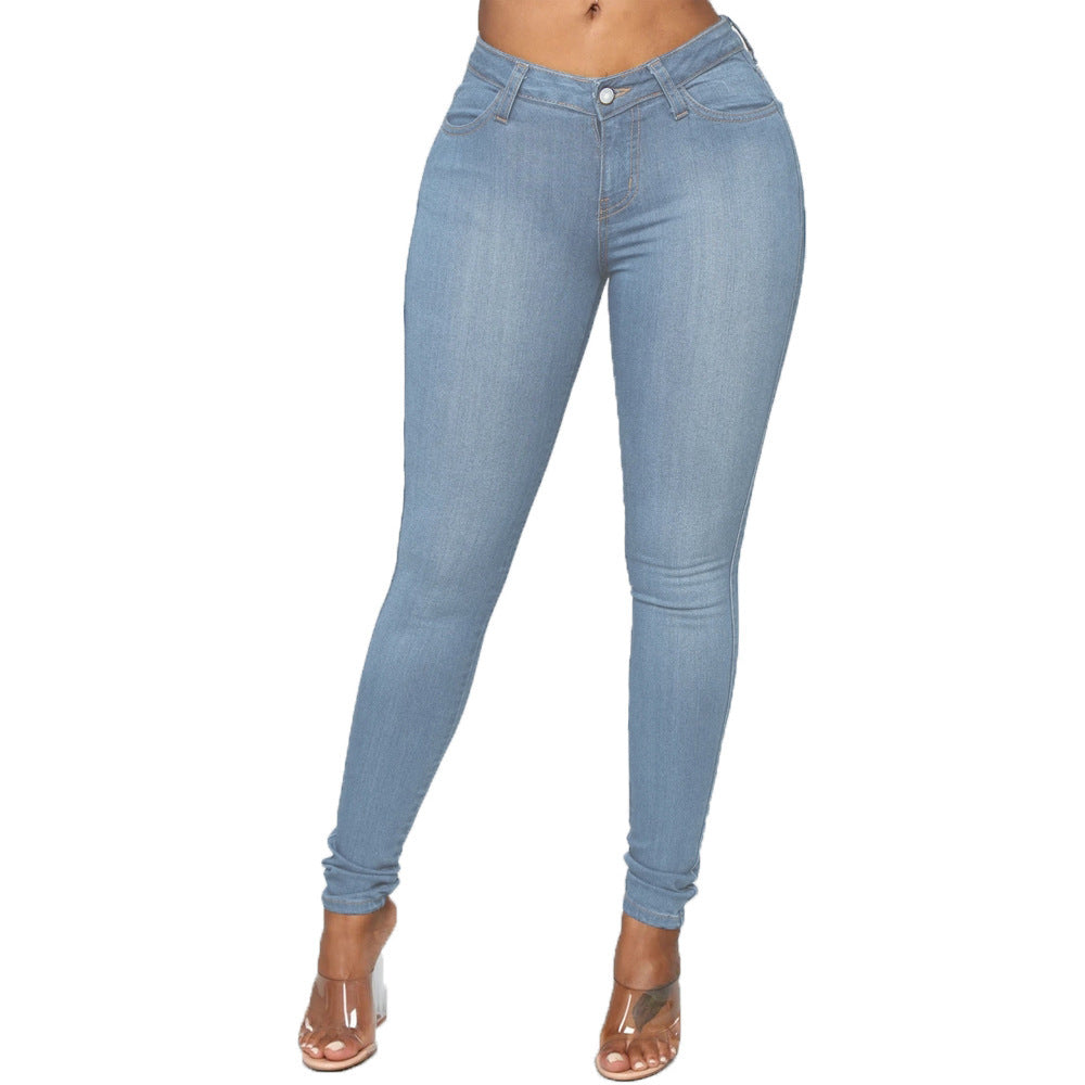 Loom & Soul Jeans Skinny Europeos para Mujer – Pantalones de Mezclilla Elásticos Lavados