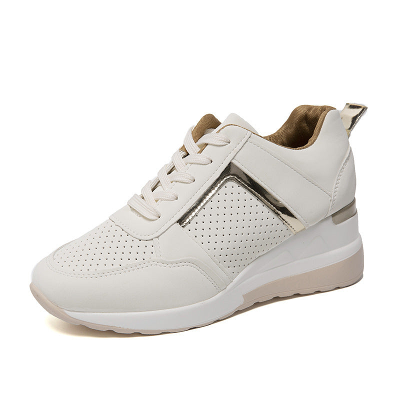Baskets compensées à plateforme Loom & Soul™ pour femmes – Chaussures décontractées à lacets en maille avec touches de couleur