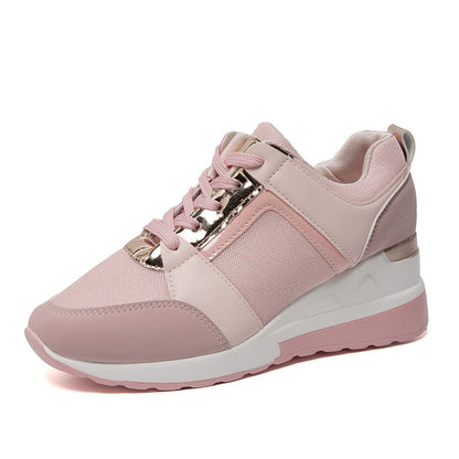 Baskets compensées à plateforme Loom & Soul™ pour femmes – Chaussures décontractées à lacets en maille avec touches de couleur