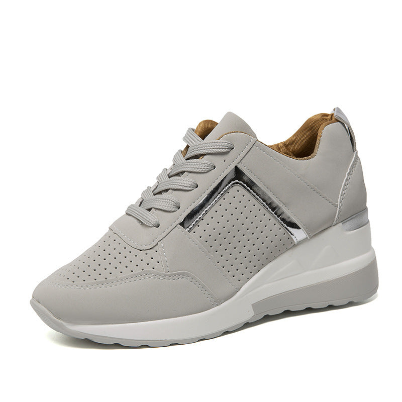 Baskets compensées à plateforme Loom & Soul™ pour femmes – Chaussures décontractées à lacets en maille avec touches de couleur