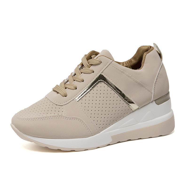 Baskets compensées à plateforme Loom & Soul™ pour femmes – Chaussures décontractées à lacets en maille avec touches de couleur