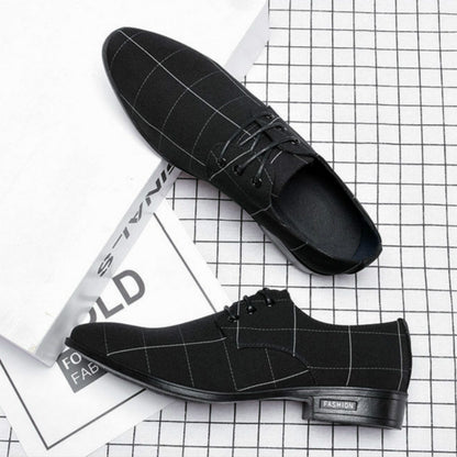 Zapatos de vestir de cuero y lona para hombre Loom & Soul™ - Zapatos informales de negocios ligeros y transpirables para la elegancia de todos los días
