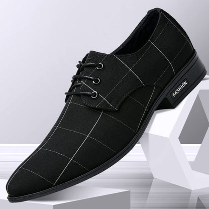 Zapatos de vestir de cuero y lona para hombre Loom & Soul™ - Zapatos informales de negocios ligeros y transpirables para la elegancia de todos los días