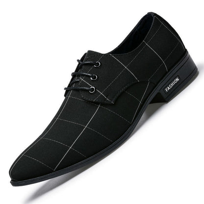 Zapatos de vestir de cuero y lona para hombre Loom & Soul™ - Zapatos informales de negocios ligeros y transpirables para la elegancia de todos los días