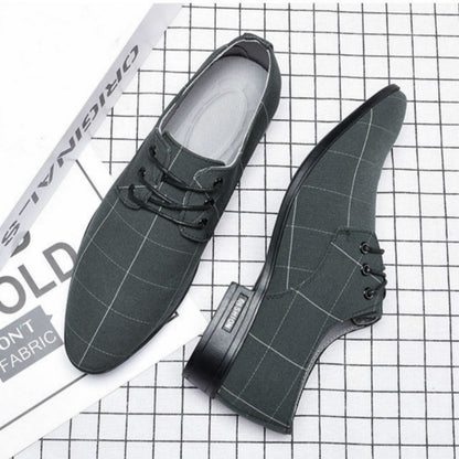 Zapatos de vestir de cuero y lona para hombre Loom & Soul™ - Zapatos informales de negocios ligeros y transpirables para la elegancia de todos los días