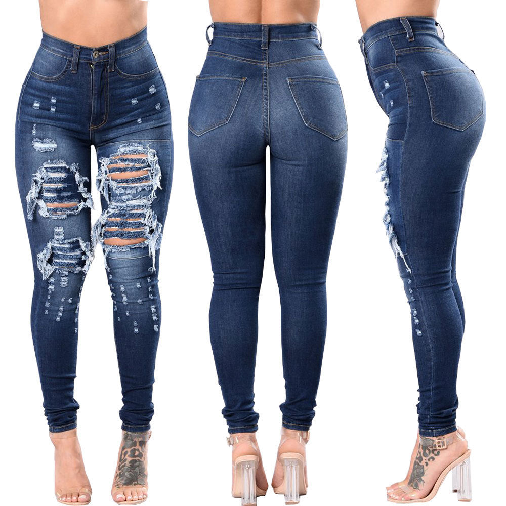 Loom & Soul™ Jean déchiré pour femme – Jean délavé taille haute pour un style urbain sans effort