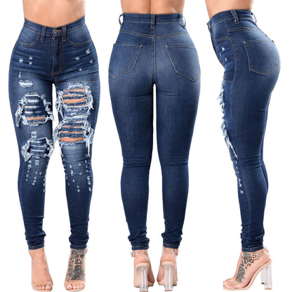 Loom & Soul™ Jean déchiré pour femme – Jean délavé taille haute pour un style urbain sans effort