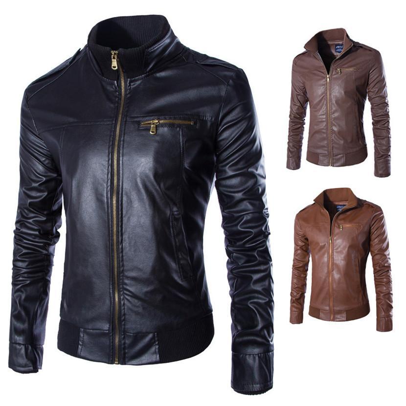 Chaqueta de Piel Sintética para Moto de Hombre Loom & Soul™ – Estilo Clásico Motero con Forro Suave de Poliéster