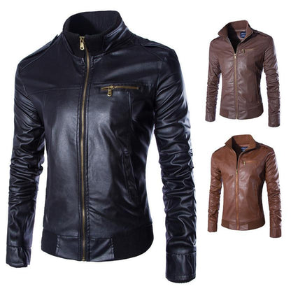 Chaqueta de Piel Sintética para Moto de Hombre Loom & Soul™ – Estilo Clásico Motero con Forro Suave de Poliéster