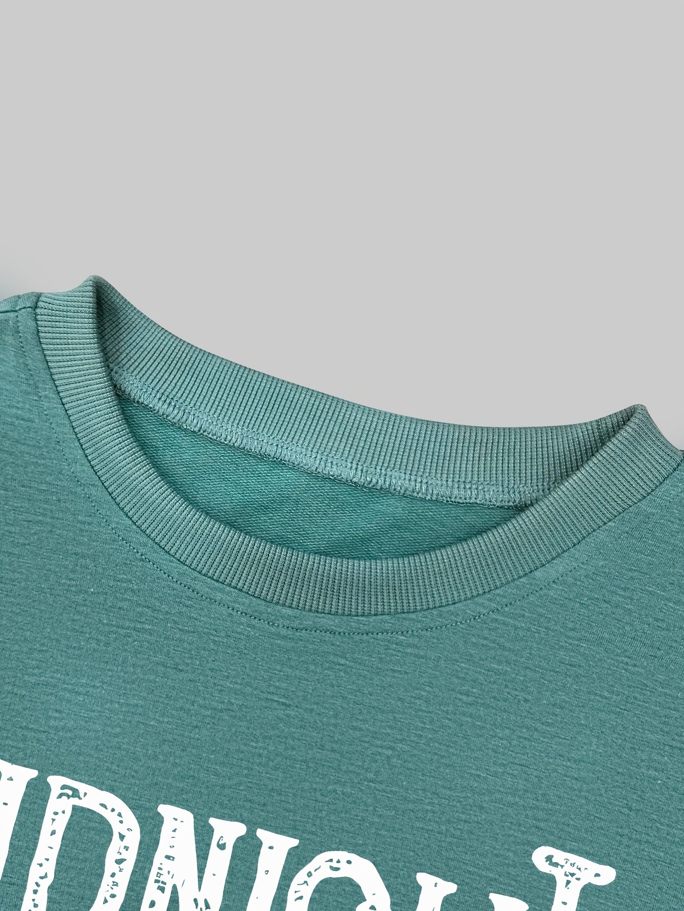 Teal Graphic Sunburst Sweatshirt – Women’s Casual Crew Neck Pullover