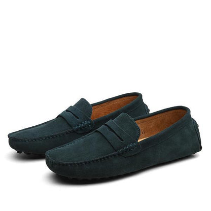 Zapatos Casuales de Piel para Hombre Loom & Soul – Parte Superior de Piel Genuina de Vacuno, Forro de Piel de Cerdo, Suela de Goma Antideslizante, Puntera Redonda, Comodidad sin Cordones