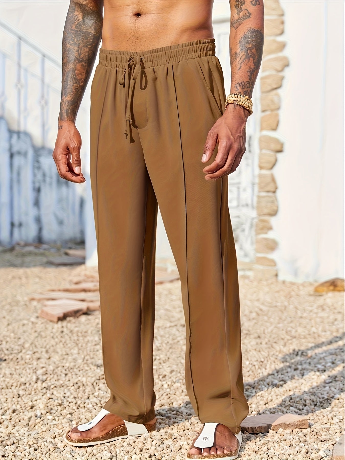 Pantalones casuales de pana para hombre – Corte recto ajustado, antiarrugas