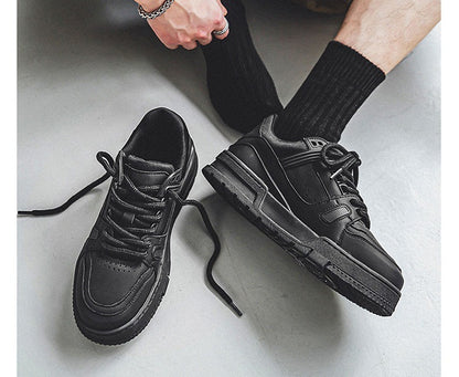 Zapatillas retro de plataforma para hombre Loom & Soul – Calzado deportivo casual negro con alza oculta y capellada de microfibra