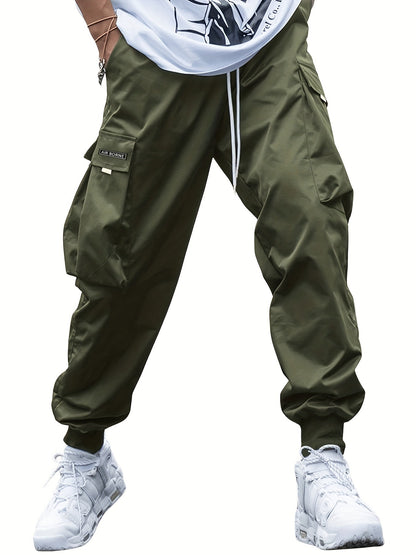 Pantalones Cargo para Hombre Loom & Soul™ – Pantalones con Cordón, Múltiples Bolsillos, Estilo Hip-Hop Urbano