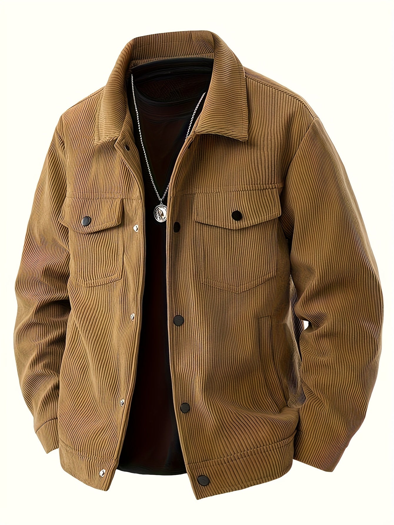 Chaqueta de invierno cortavientos para hombre – Abrigo de pana con aislamiento