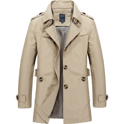 Chaqueta Trench con Capucha de Largo Medio para Hombre – Abrigo Casual con Cuello Alto