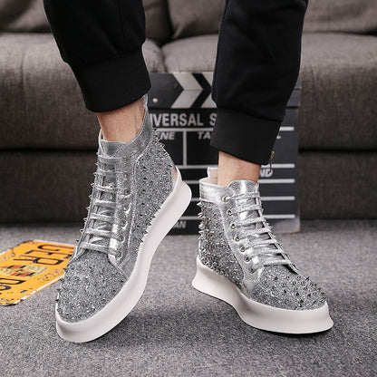Botas de vestir de cuero para hombre Loom & Soul – Botas Martin de piel de vaca con detalles de remaches, suela de goma antideslizante y absorción de impactos