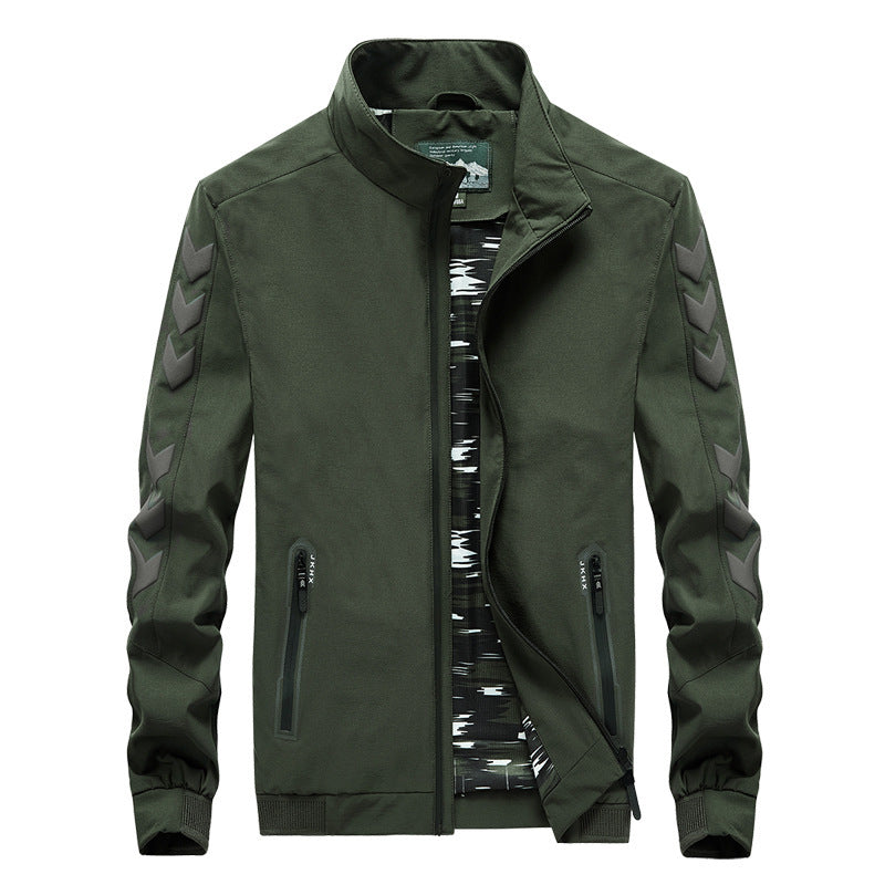 Chaqueta informal de nailon para hombre Loom & Soul - Cortavientos ligero con cremallera para uso diario