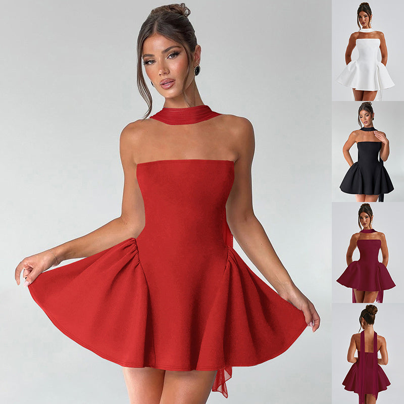 Robe Tubulaire Courte Loom & Soul™ à Glissière au Dos – Robe de Soirée Courte et Sexy Sans Manches pour Femme
