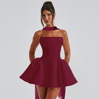Robe Tubulaire Courte Loom & Soul™ à Glissière au Dos – Robe de Soirée Courte et Sexy Sans Manches pour Femme