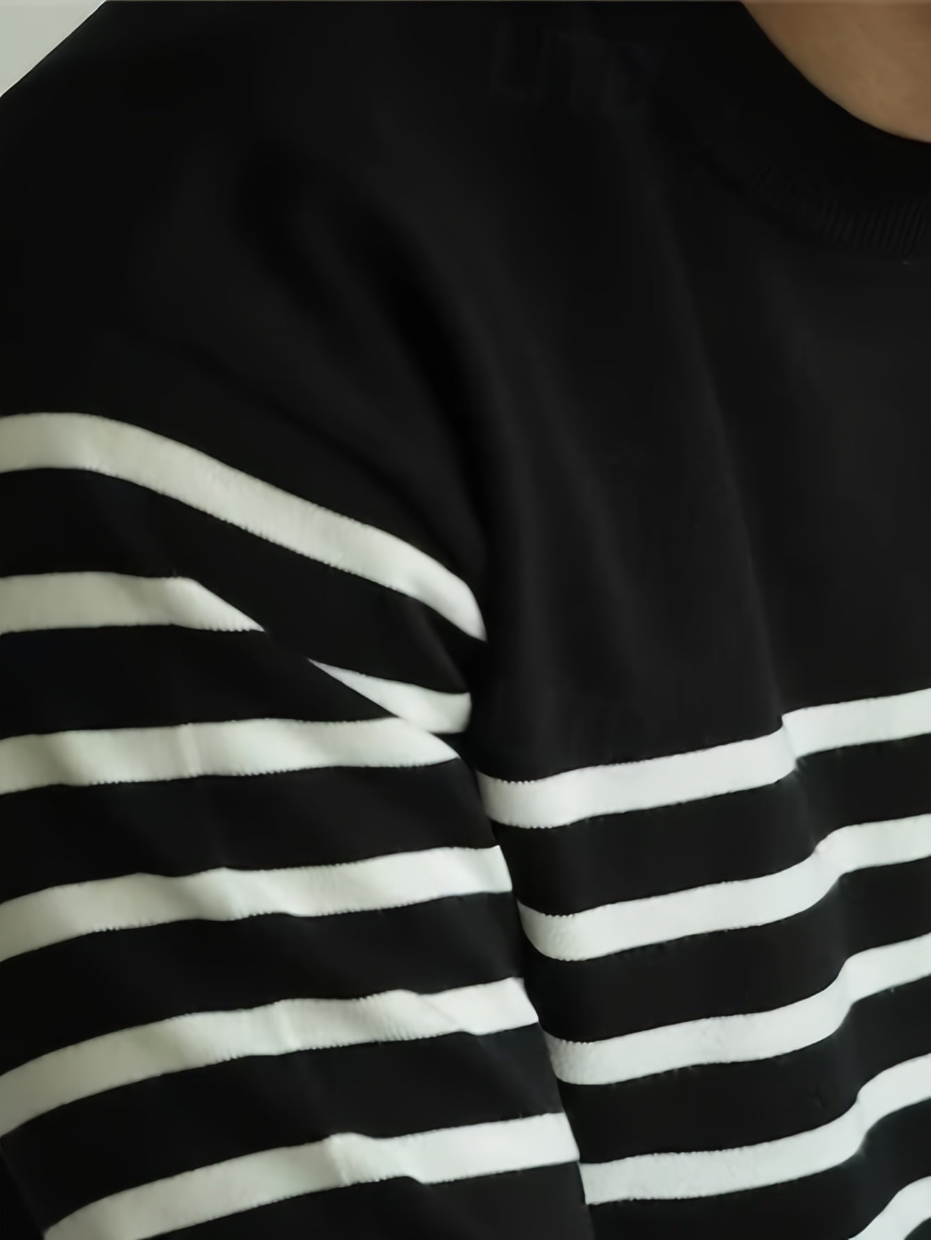 Suéter de punto a rayas para hombre – Jersey informal con cuello redondo estilo urbano