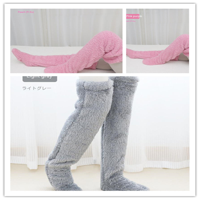 Calcetines largos peludos por encima de la rodilla Loom & Soul™ – Medias unisex cálidas para invierno y para casa