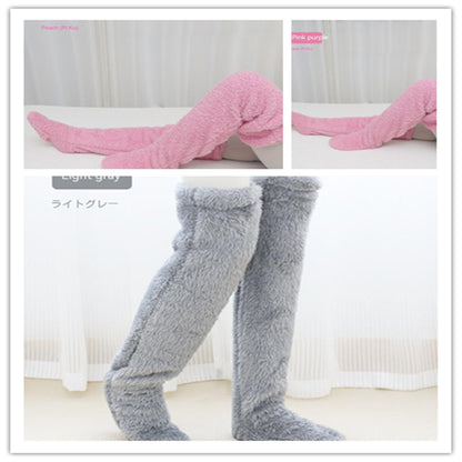 Calcetines largos peludos por encima de la rodilla Loom & Soul™ – Medias unisex cálidas para invierno y para casa