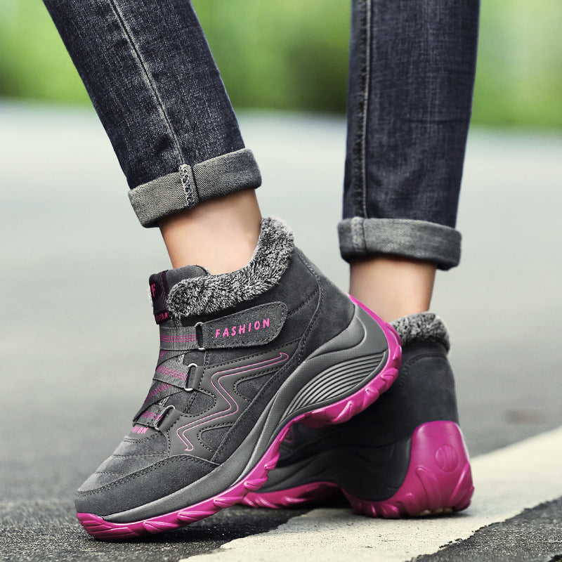 Loom & Soul™ Zapatos de cuero para senderismo de mujer – Botas de trekking impermeables antideslizantes para camping y aventura