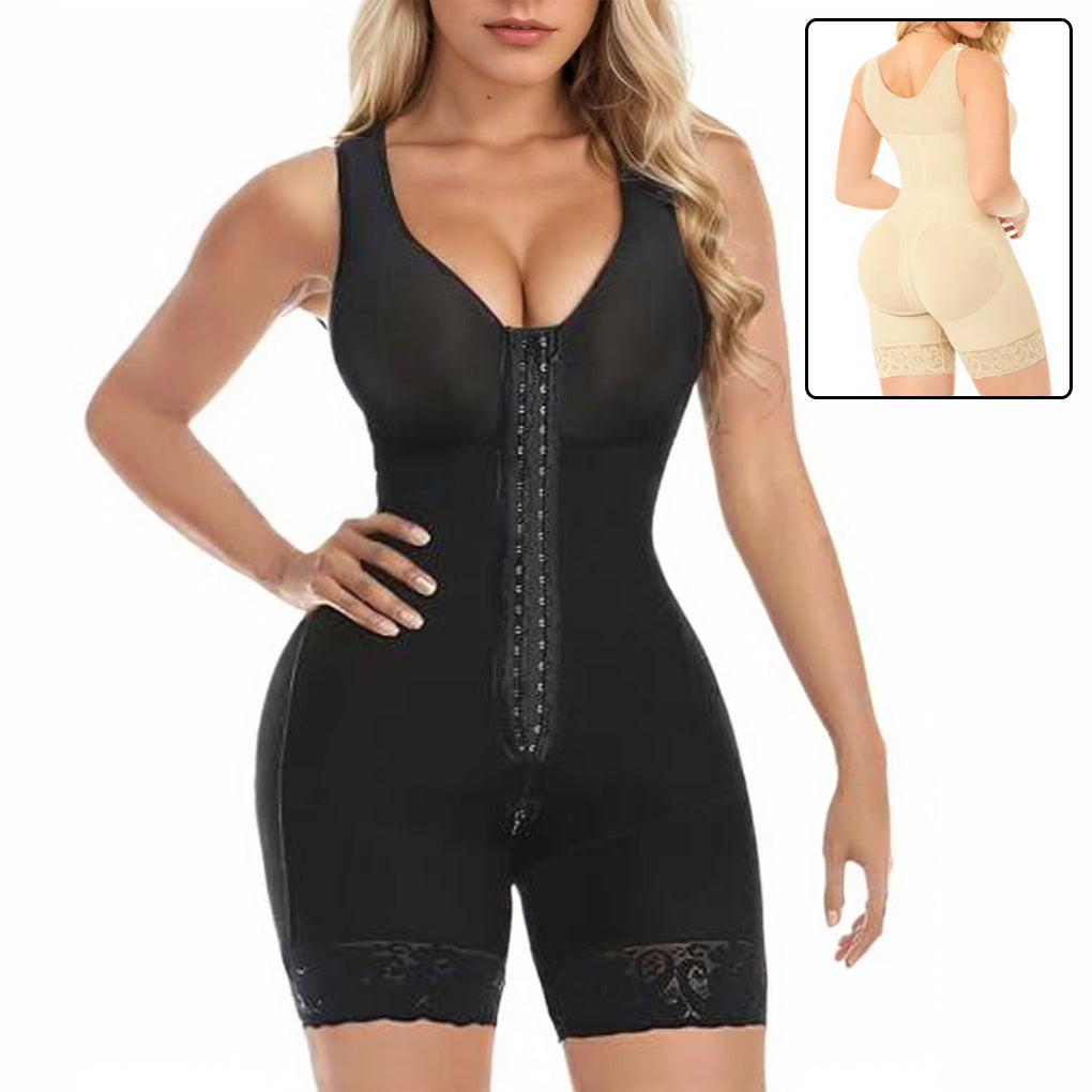 Loom & Soul™ Faja colombiana – Body moldeador de control de abdomen completo con levantamiento de glúteos y cremallera en la entrepierna