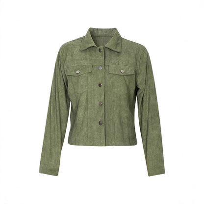 Chaqueta de pana abotonada para mujer – Ropa de abrigo informal ligera