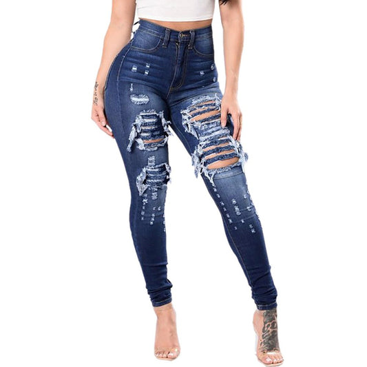 Loom & Soul™ Jeans Rotos para Mujer – Denim Desgastado de Tiro Alto para un Estilo Urbano sin Esfuerzo