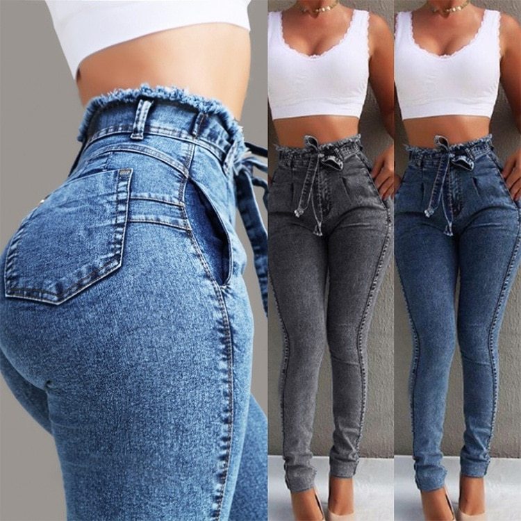 Loom & Soul™ Jeans con bajo deshilachado – Pantalones vaqueros de mujer de pernera recta