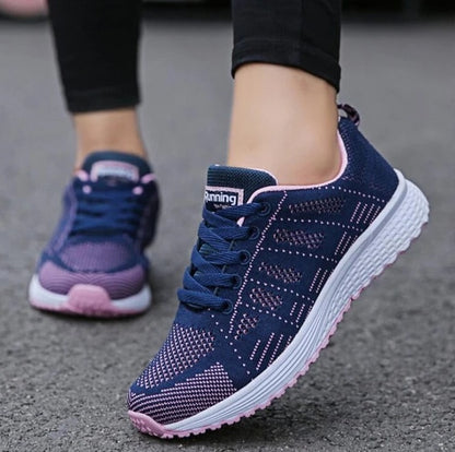 Zapatillas deportivas de malla para mujer Loom & Soul™ – Zapatillas de running ligeras y transpirables con tacón de cuña cómodo